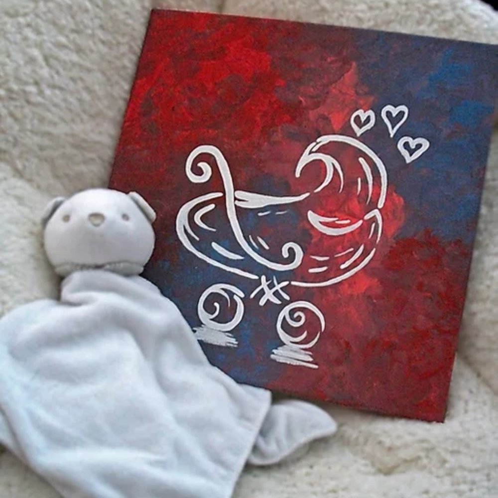 Original Art "Then Comes Baby" 12x12"